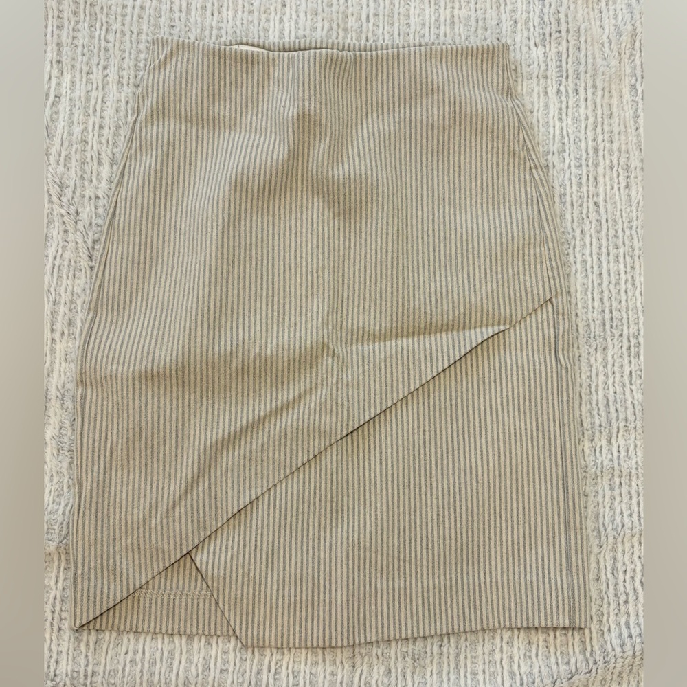 Dynamite Beige Striped Asymmetrical Skirt, Size XS